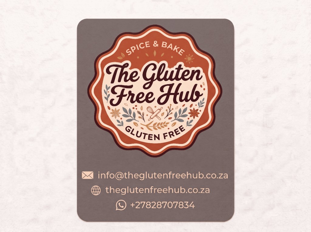 The Gluten Free Hub. Spice and bake. Gluten free. info@theglutenfreehub.co.za